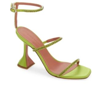 Amina Muaddi Gilda Embellished Satin Sandals (39)